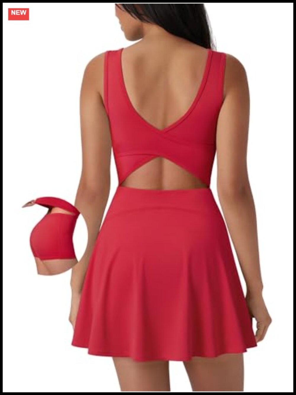 Tennis Dress with Shorts Underneath Built in Bra Athletic Golf Workout